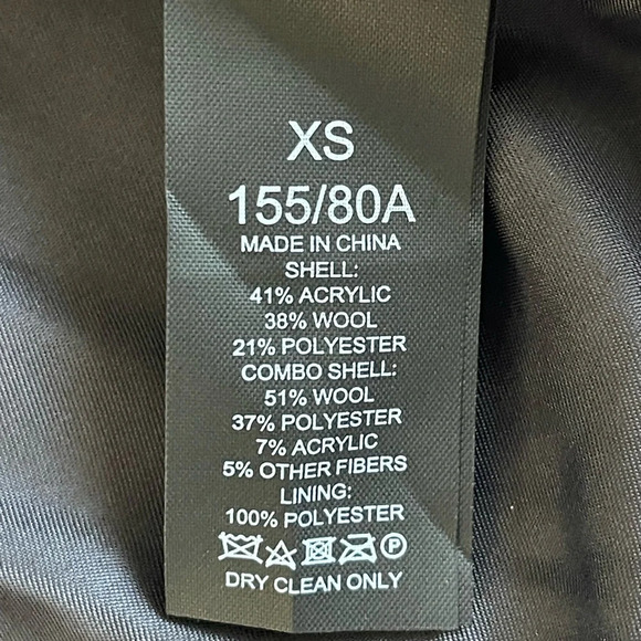 KATE SPADE NEW YORK Double-Breasted Houndstooth Wool Blend Peacoat Size XS - Picture 10 of 12